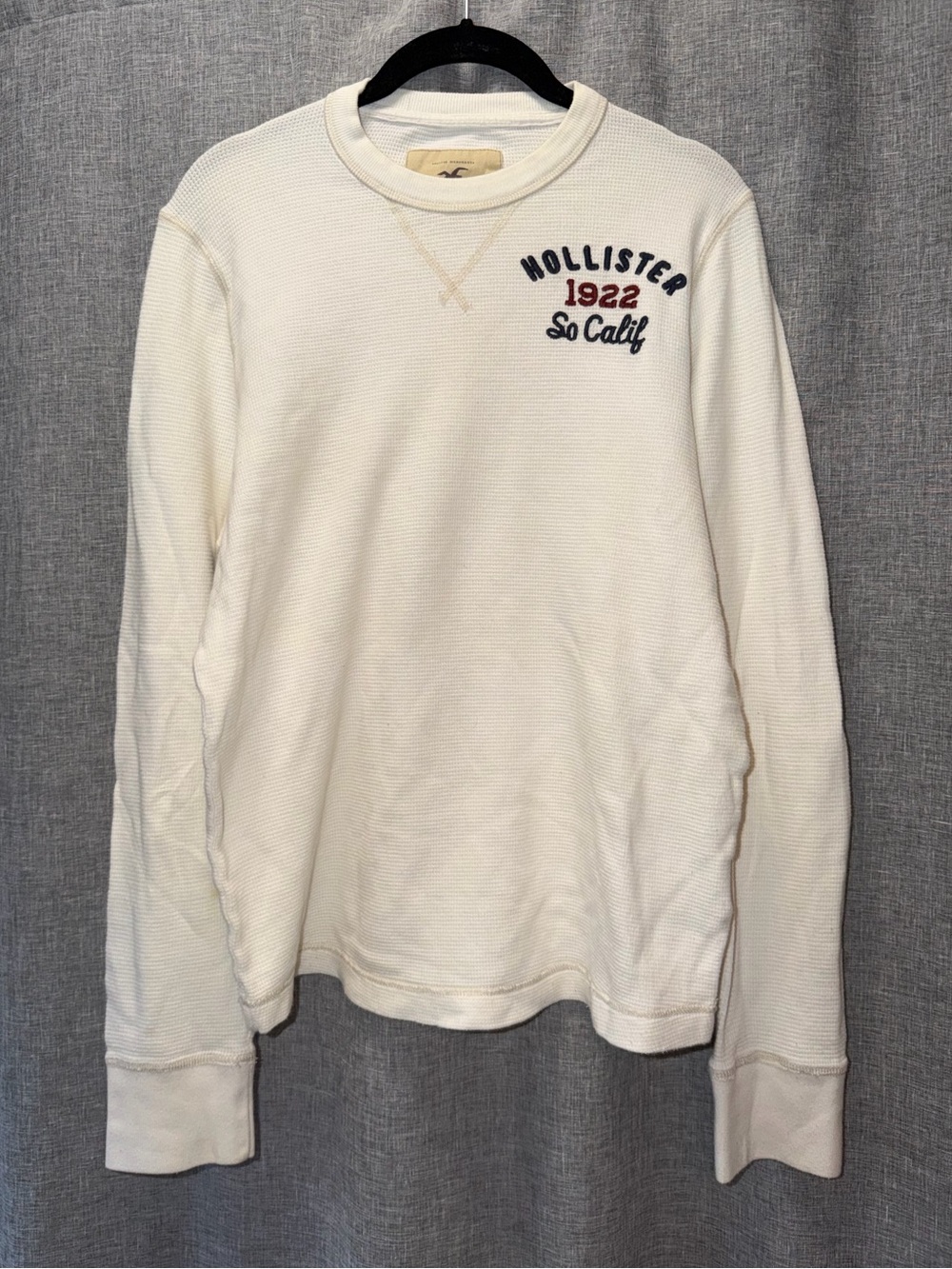 Vintage Hollister 1922 So Calf Cream Waffle Knit Crewneck M